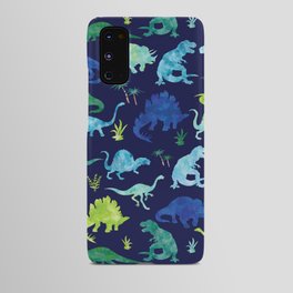 Watercolor Dinosaur Blue Green Dino Pattern Android Case