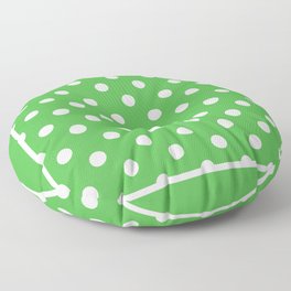 Green and White Polka Dots Palm Beach Preppy Floor Pillow