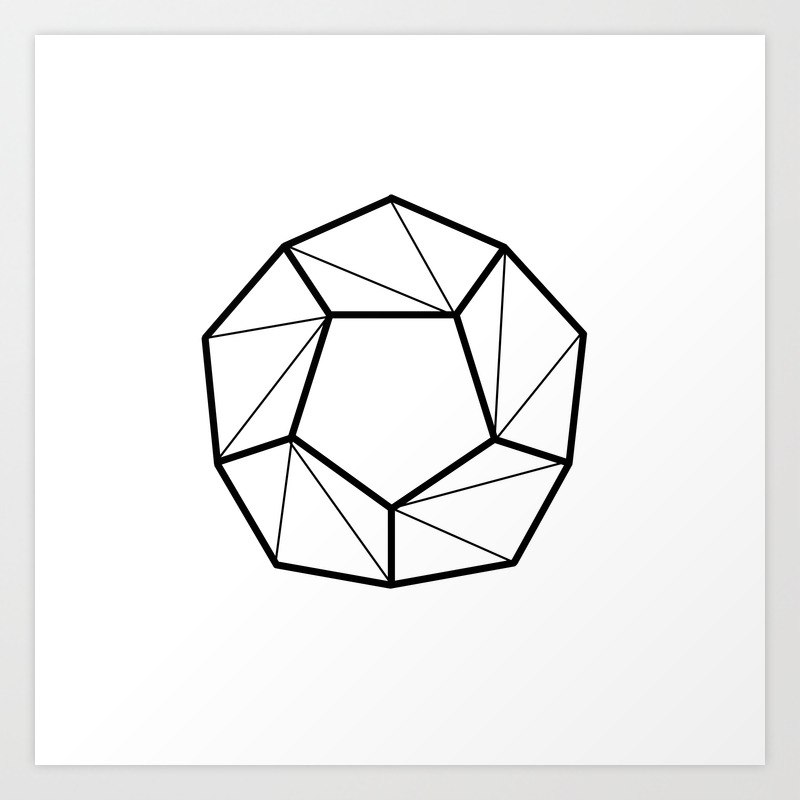 Geometric Shapes Prism Art Black Line Prism For Living Room
