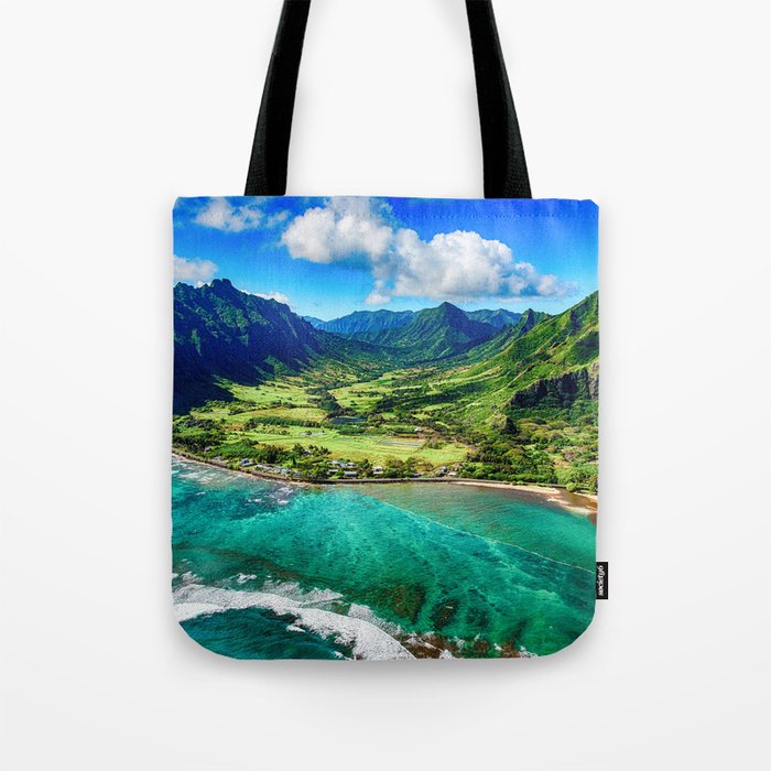Coastal Oahu, Hawaii turquise ocean blue waters tropical color landscape photograph / photography Tote Bag