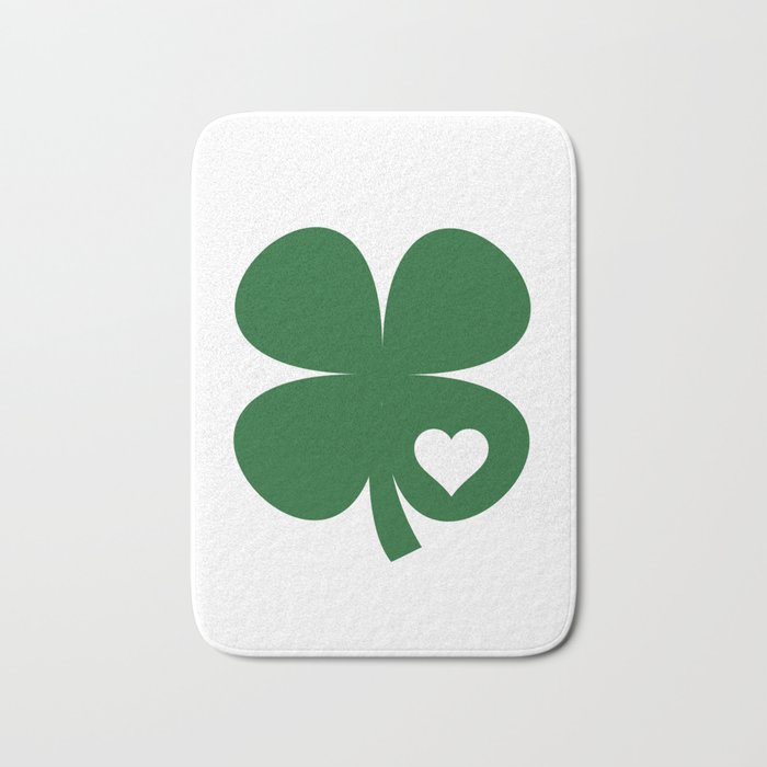 Clover Heart Irish Green St. Patrick's Day Shamrock Bath Mat