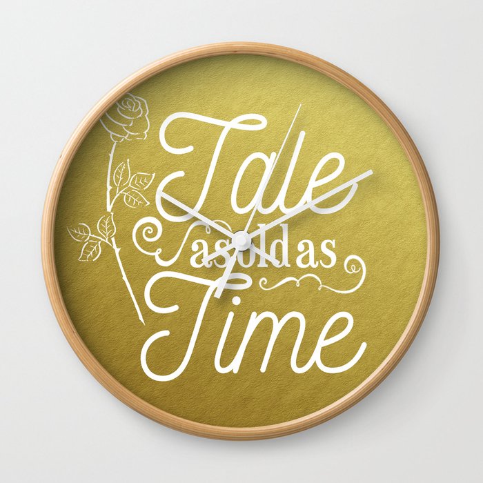 Tale As Old As Time - Beauty and the Beast (gold) Wall Clock
