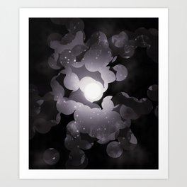 Moon and Thorns - Dark Enchanted Forest  Art Print