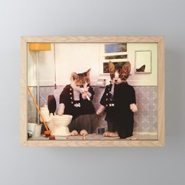 Smoking Kitties  Framed Mini Art Print