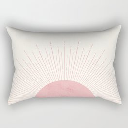 Pink Sunrise Boho Midcentury Rectangular Pillow