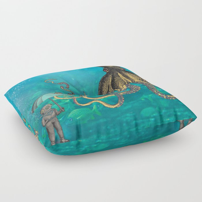 Octopus & The Diver Floor Pillow