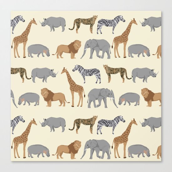 Safari animal minimal modern pattern basic home dorm decor nursery safari patterns Canvas Print