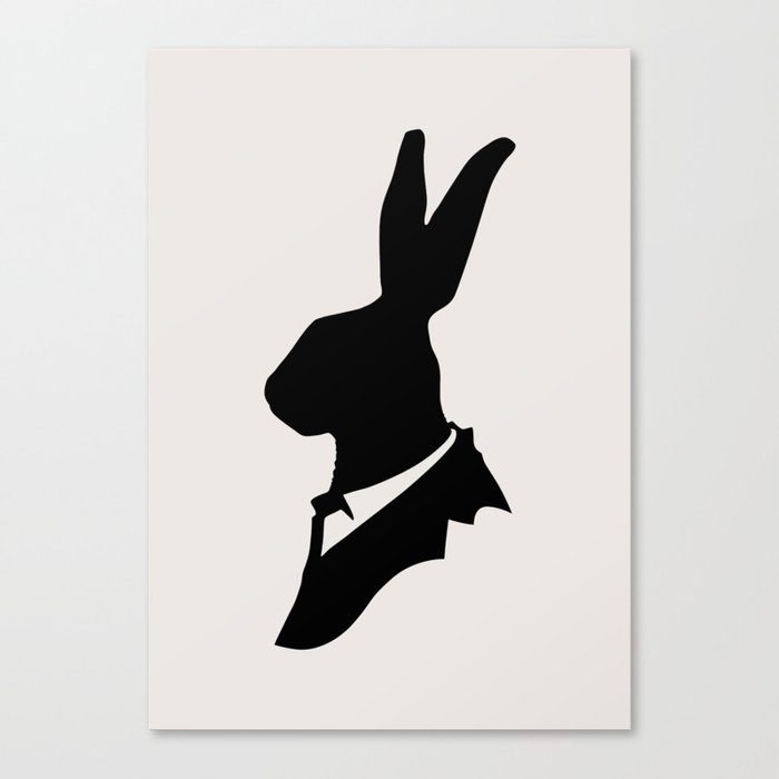 Monsieur Lapin / Mr Rabbit - Animal Silhouette Canvas Print