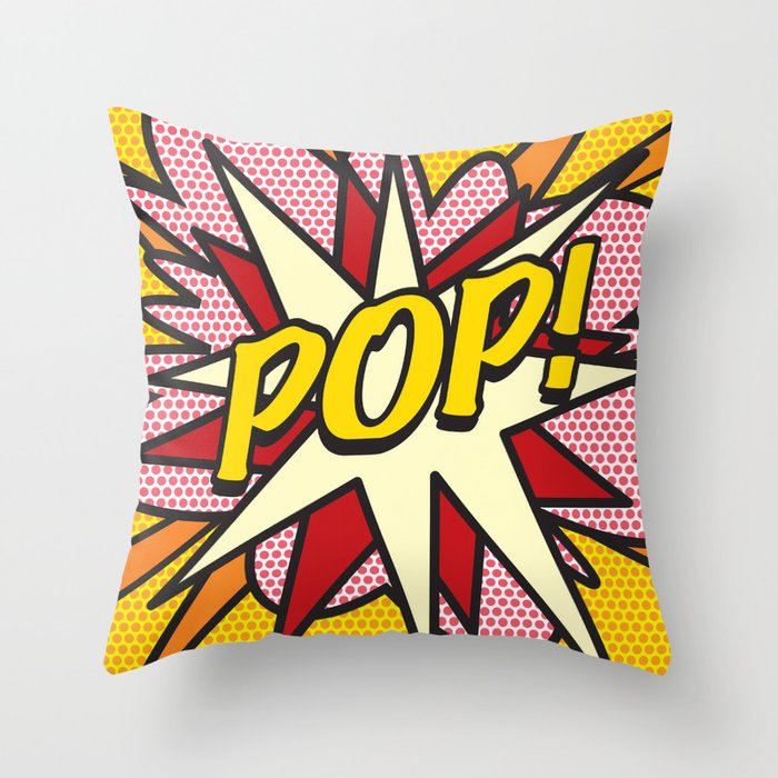 POP Comic Book Cool Pop Culture Graphic Throw Pillow