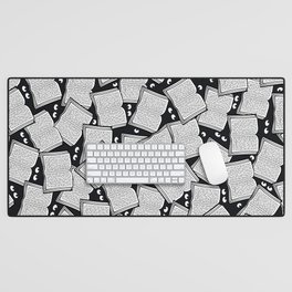 Hide And Go Read Introvert Book Lover Funny Books Pattern Desk Mat