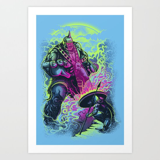 Magnysseus vs the Cyclops: X-Odyssey Art Print