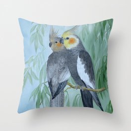 Cockatiels Throw Pillow