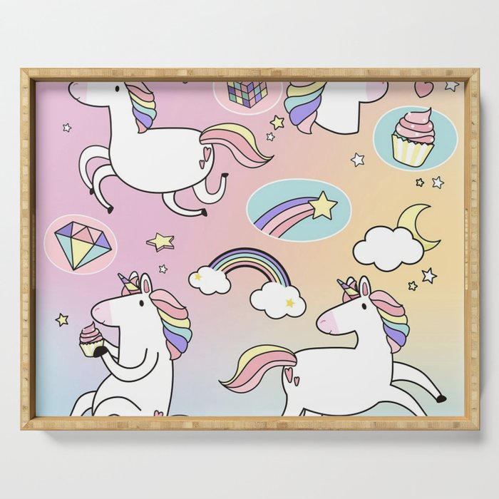 Pastel Unicorns Serving Tray