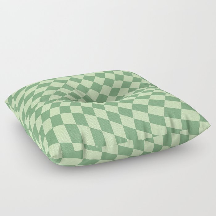 Forest Green Check Floor Pillow
