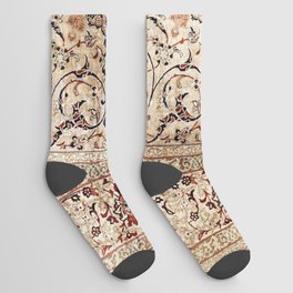Silk Esfahan Persian Carpet Print Socks | Geometric, Graphicdesign, Oriental, Vintage, Bohemian, Carpet, Antique, Beautiful, Floral, Pattern 