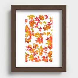 multicolored Autumn Leaves Falling  Recessed Framed Print