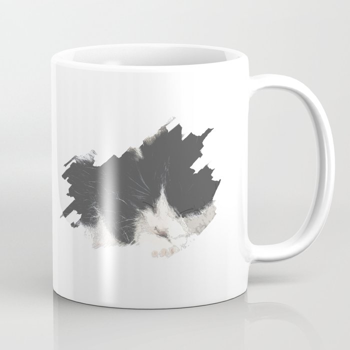 Sleeping Kitten Grey Coffee Mug