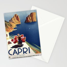 Italy Capri Vintage Poster Stationery Card