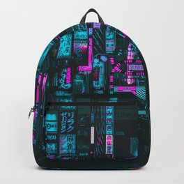 Cyberpunk City Backpack | Tokyo, Graphicdesign, Retro, Neon, Aesthetic, Galaxy, Scifi, Future, Vhs, 2049 