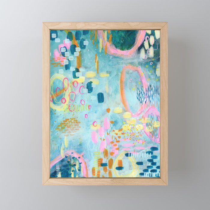 Abstract intuitive blue Framed Mini Art Print