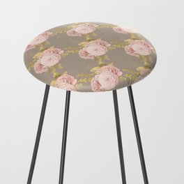 Pink Floral Bouquet Pattern Counter Stool