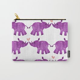 Purple African Black Rhino Love Carry-All Pouch