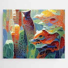 Abstract Colorful Coral Jigsaw Puzzle