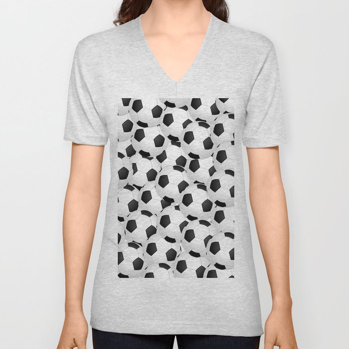 Football pattern Design V Neck T Shirt