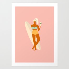 Vanilla Ice-cream Kunstdrucke | Miami, California, Sea, Digital, Girl, Beach, Board, Bebe, Surfers, Poster 