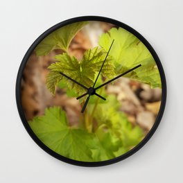 Green Leaves Wall Clock