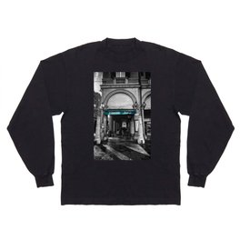 Black and White Bologna Street Photography Vector Green Long Sleeve T Shirt