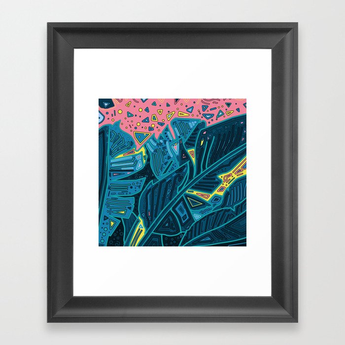 tropical leaves abstract 1 Framed Art Print