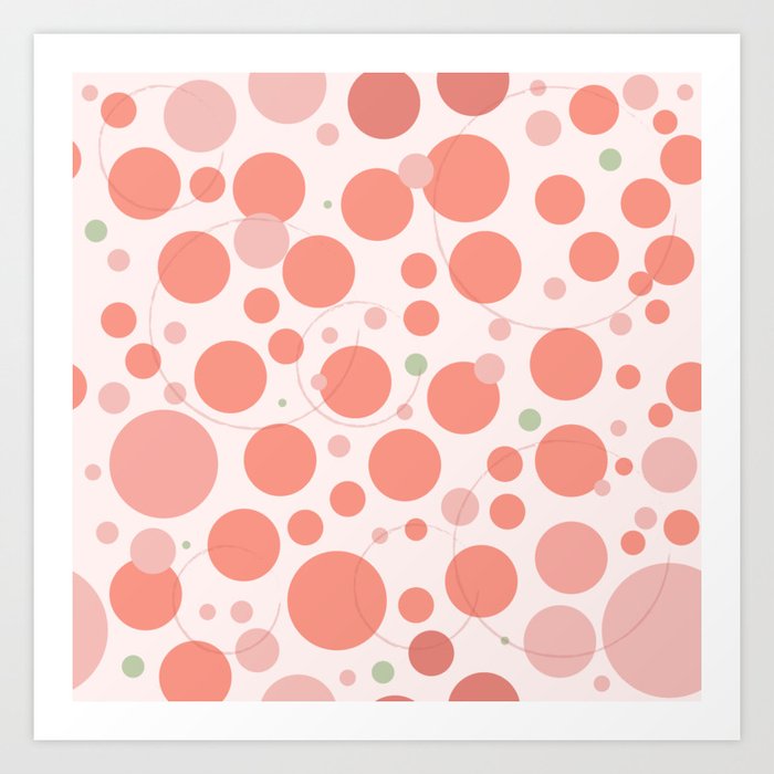 Peach Circles Pattern Art Print