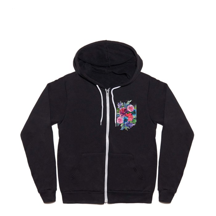 peony bouquet in cold colors Full Zip Hoodie