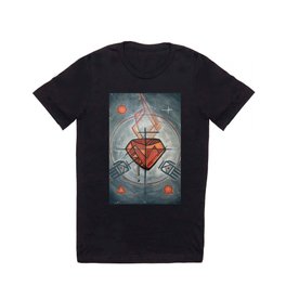 Jesus Sacred Heart T Shirt | Contemporary, God, Christ, Catholic, Painting, Fire, Jesus, Minimal, Hands, Christian 