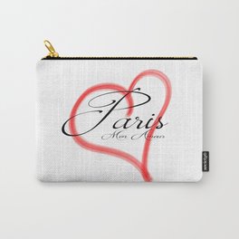 Paris Mon Amour in a red heart - Vector Carry-All Pouch