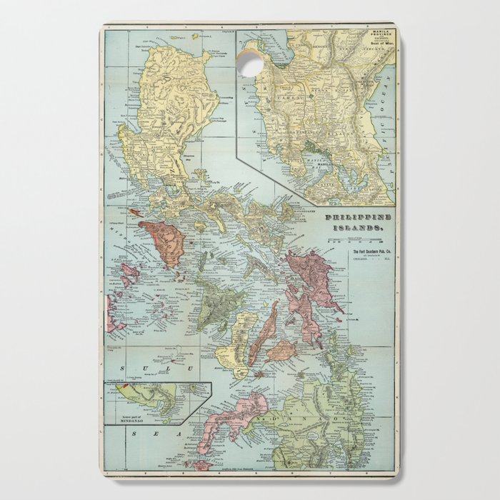 Vintage Map of The Philippines (1898) Cutting Board