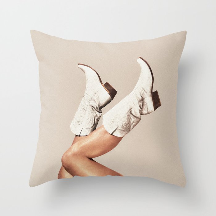 These Boots - Neutral / Beige Throw Pillow