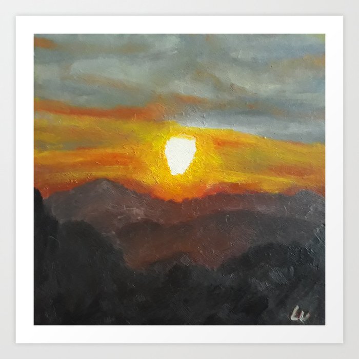 Eye Of Portugal Contemporary Oil Painting Of Sunset Colorful