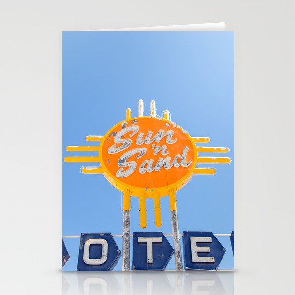 Sun n Sand Motel - Route 66 Travel Photography Stationery Cards