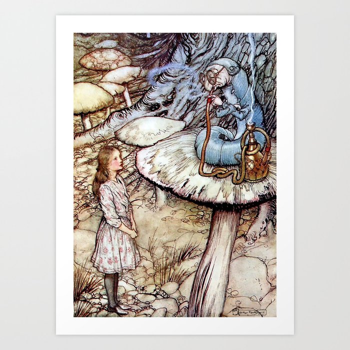 “Alice and the Caterpillar” by Arthur Rackham Art Print