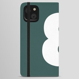 8 (White & Dark Green Number) iPhone Wallet Case