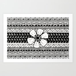 Geometric Shapes with Flower Art Print