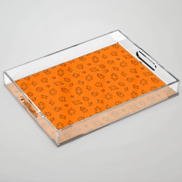 Orange and Black Gems Pattern Acrylic Tray