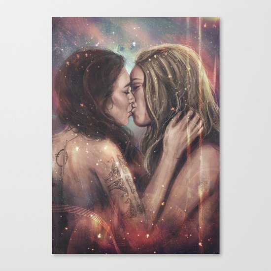 She bowed to one star Canvas Print