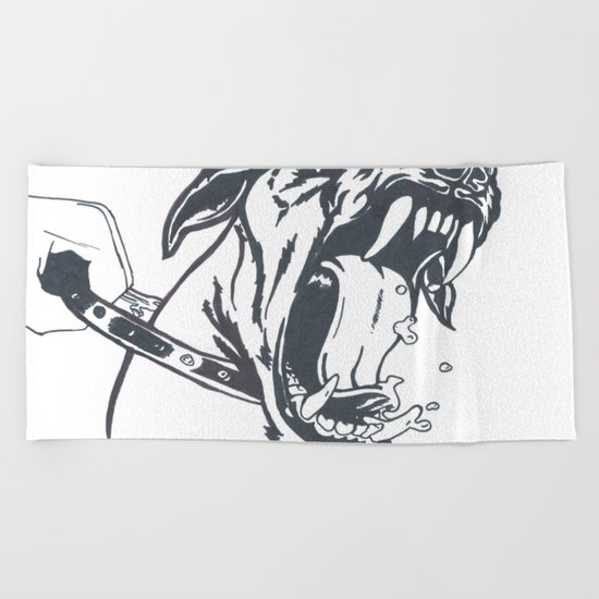 Aggressive Dog Beach Towel