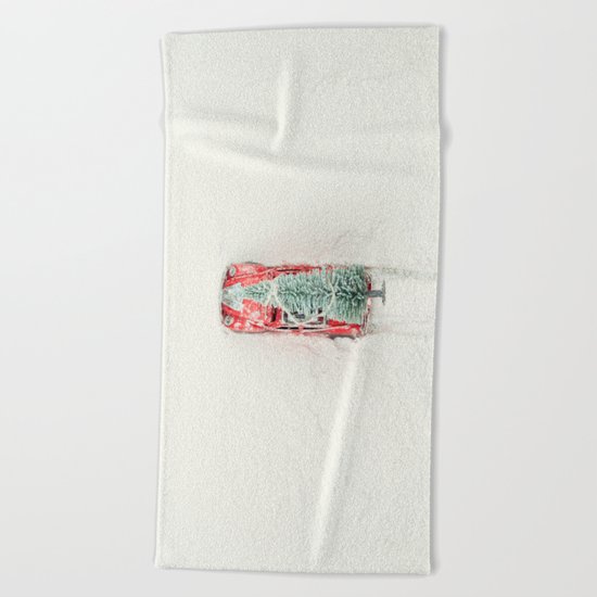 Christmas Eve in a hurry Beach Towel