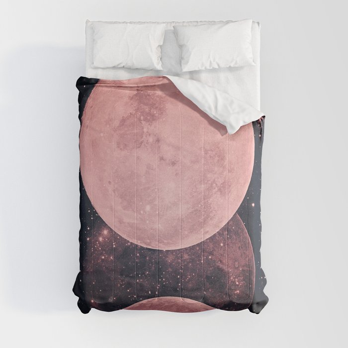 Pink Moon Phases Comforter