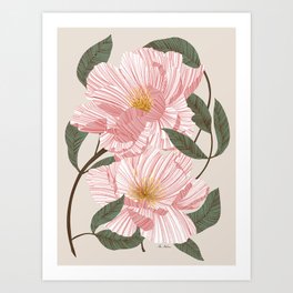 Peonies flowers I Art Print