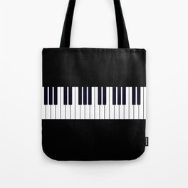 Piano Keys - Black and white simple piano keys pattern minimalistic music themed artwork Tote Bag